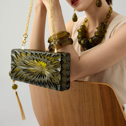 BESTSELLER Long Rectangle Clutch Olive