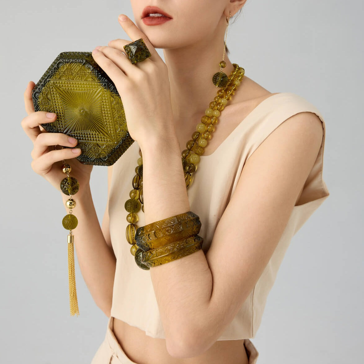 Round Edged Bangle Olive