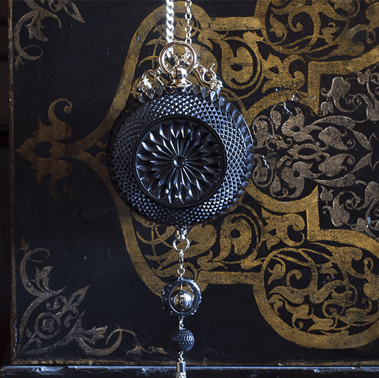 Hand Carved Sphere Clutch Black