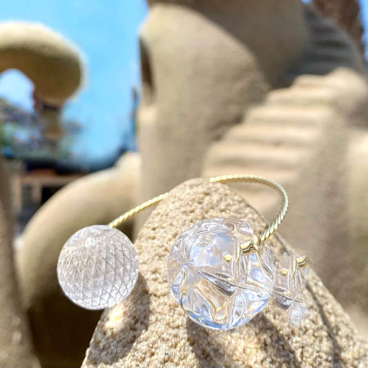 LOW STOCK Dual Ball Cuff Vintage Clear