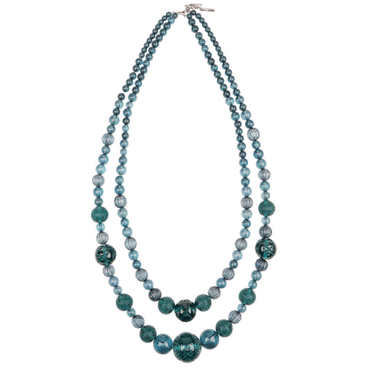 Beaded Layer Necklace Indigo