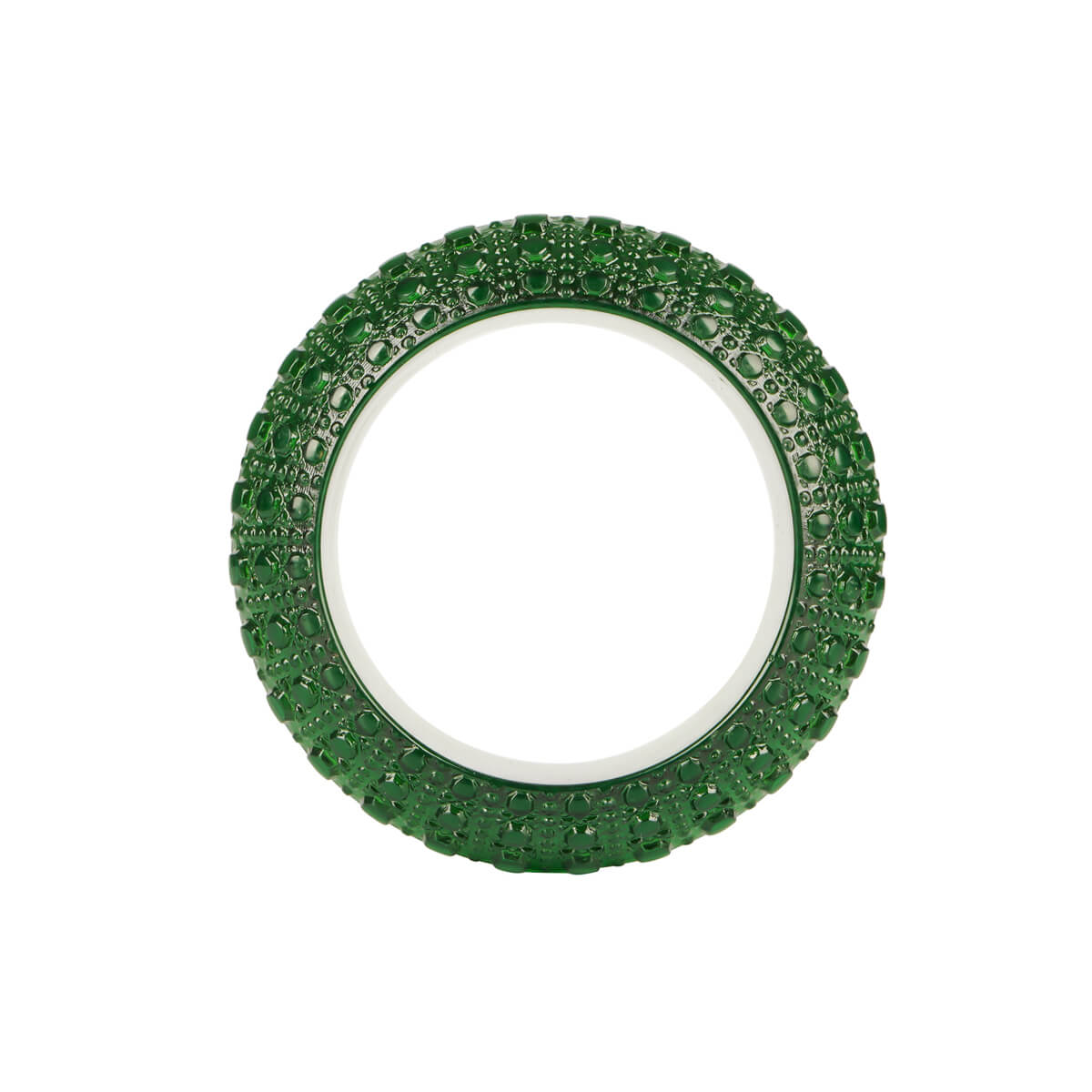 Wide Bubble Bangle Emerald Green