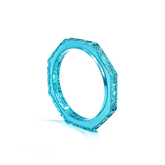 BACK IN STOCK Slim Octagon Bangle Aqua