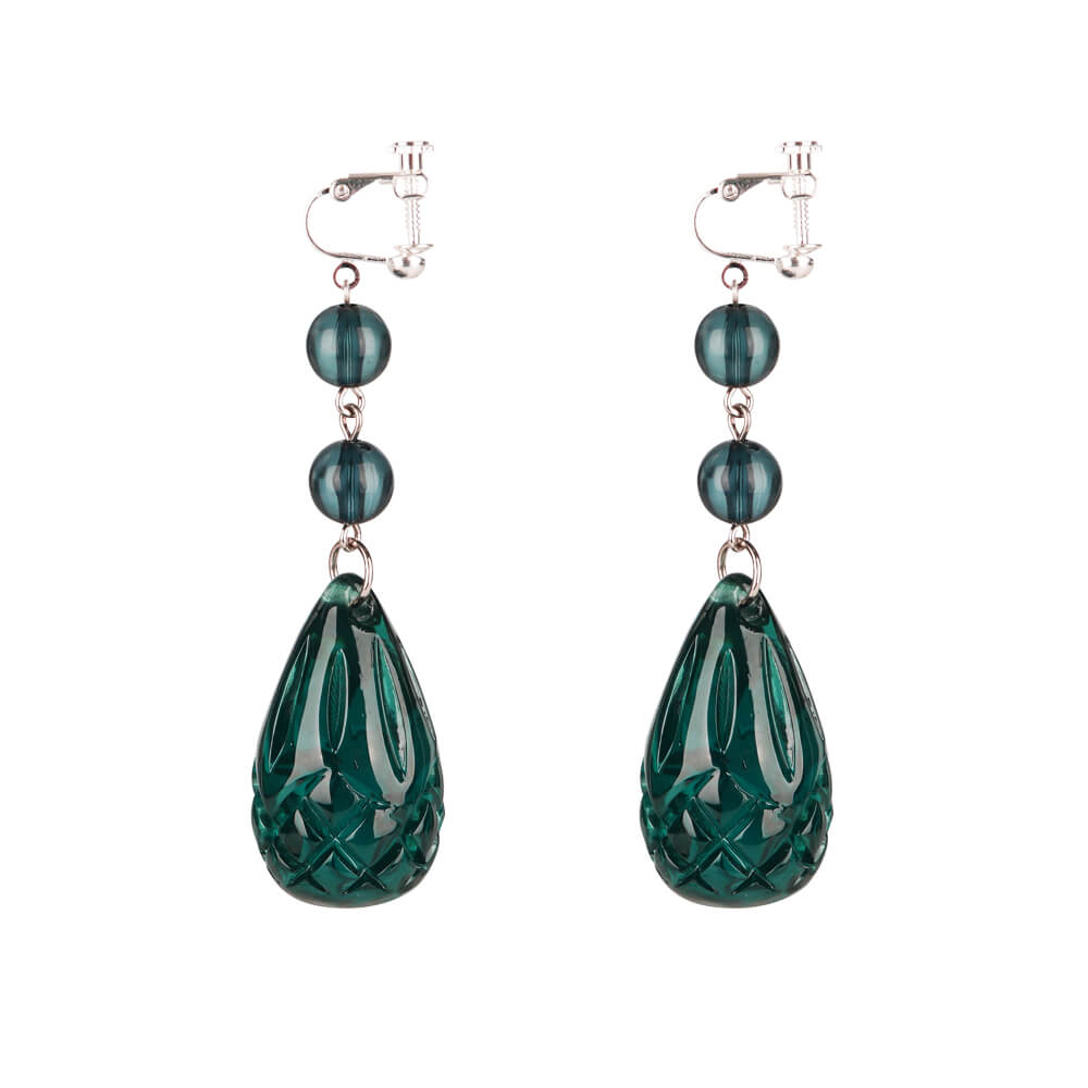 Etched Teardrop Earrings Indigo