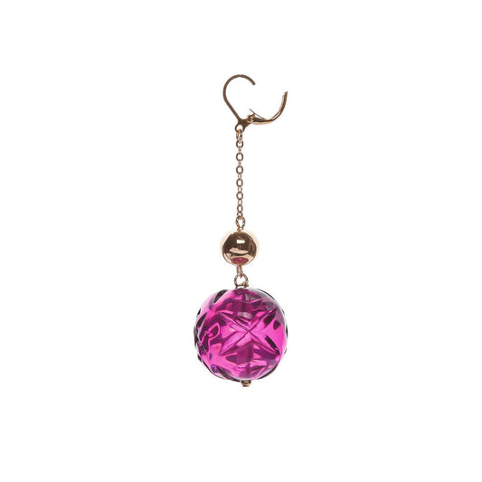 Crystal Ball Drop Earrings Deep Purple