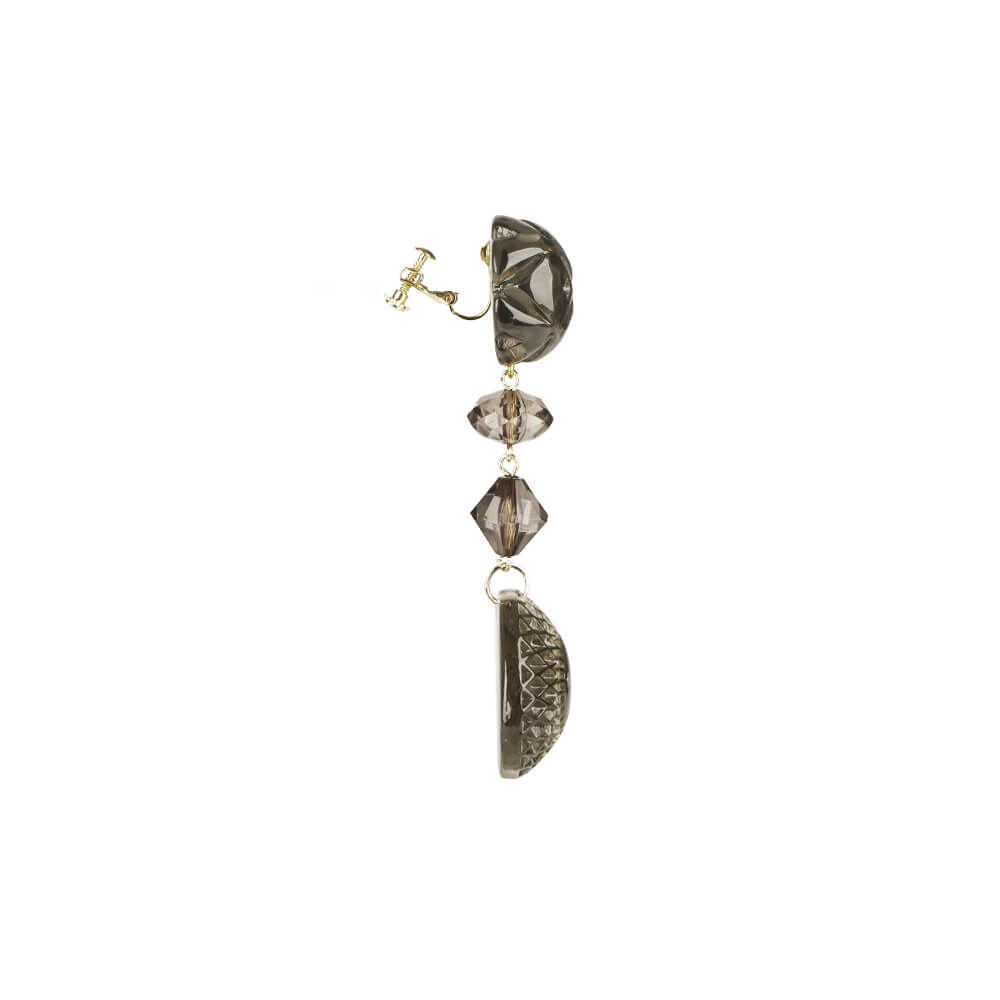 Multi Shape Stud Earrings Dark Grey