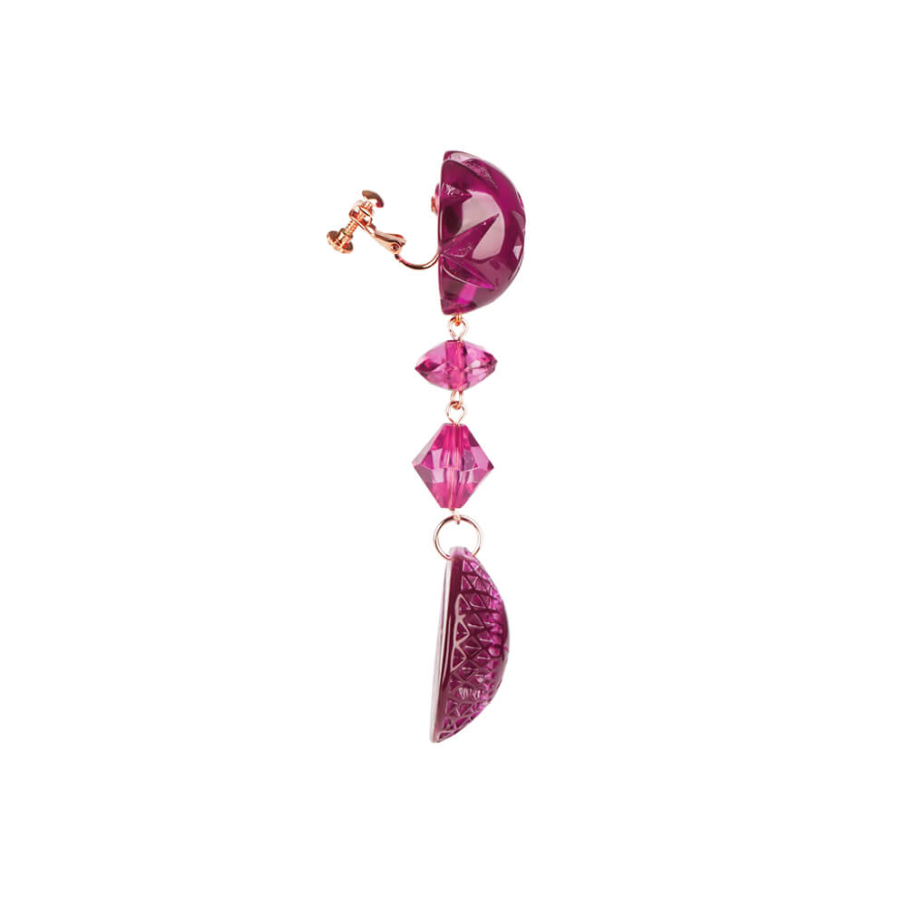 Multi Shape Stud Earrings Deep Purple