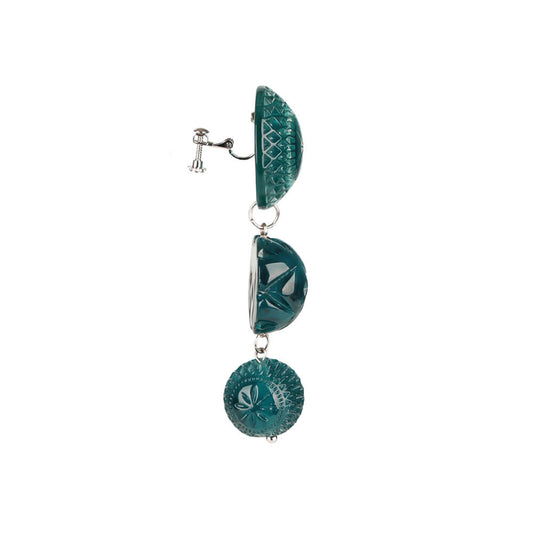 Drip Crystal Stud Earrings Indigo