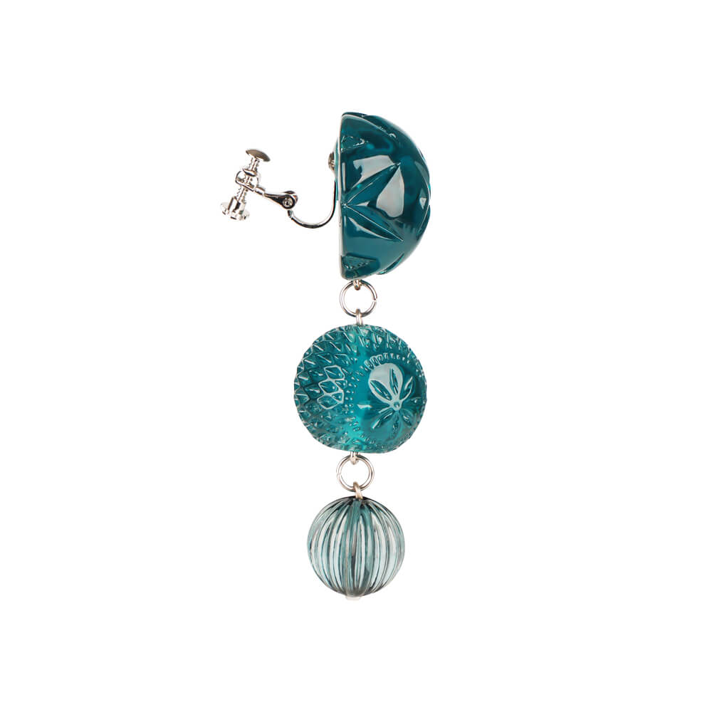 Etched Drip Stud Earrings Indigo