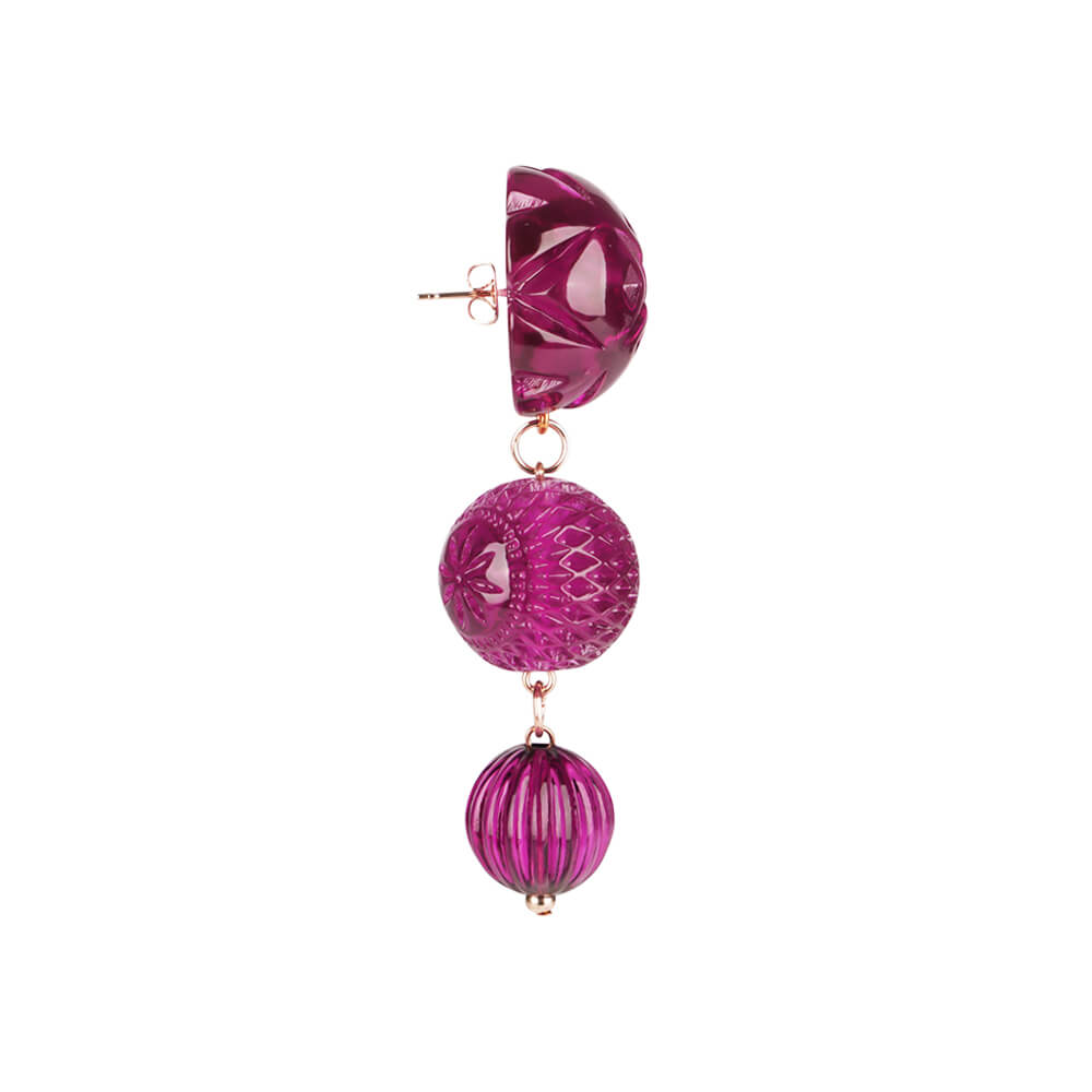NEW IN Etched Drip Stud Earrings Deep Purple