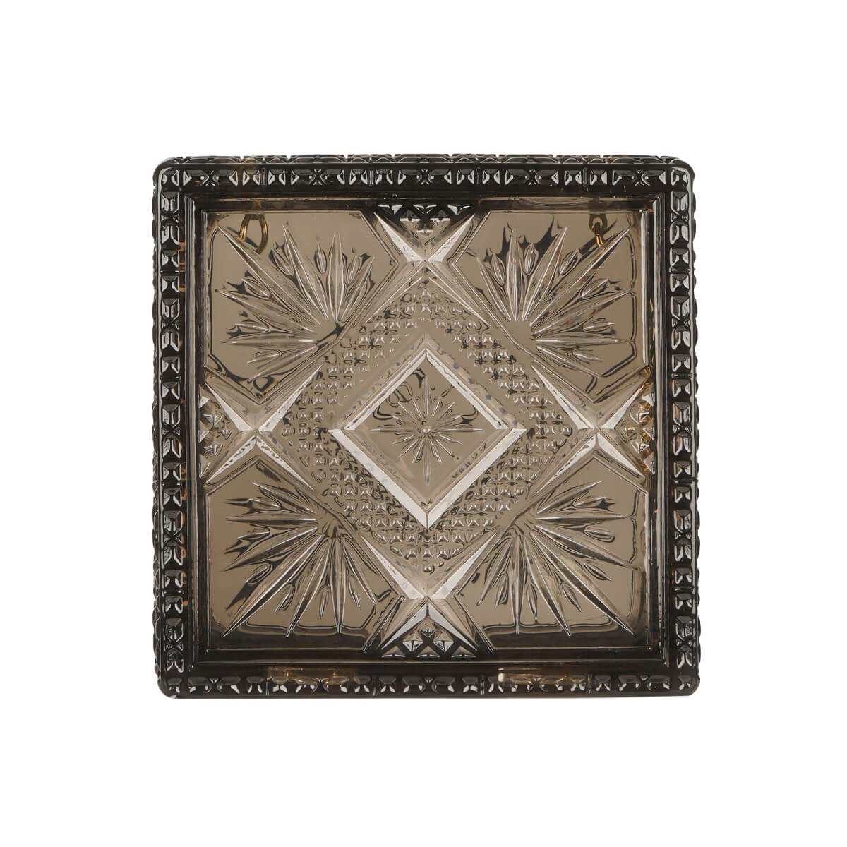 Hand Carved Box Clutch Dark Grey