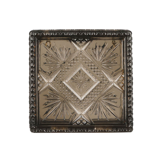 Hand Carved Box Clutch Dark Grey