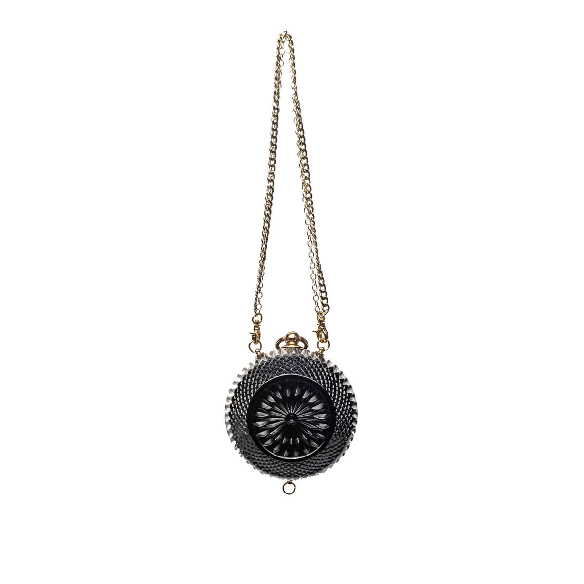 Hand Carved Sphere Clutch Black