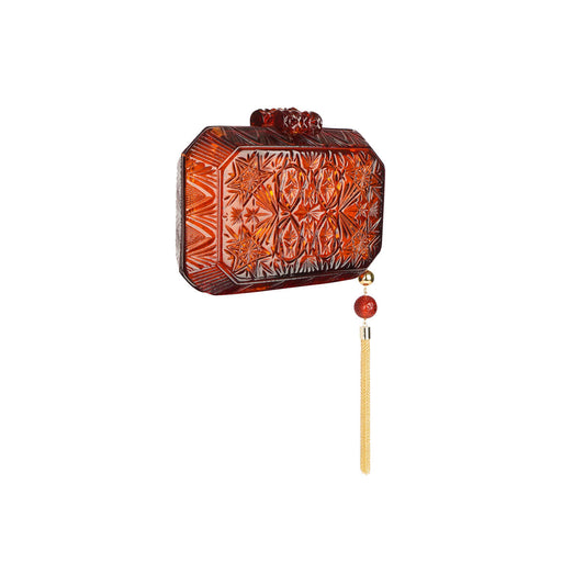 Wide Octagon Clutch Amber