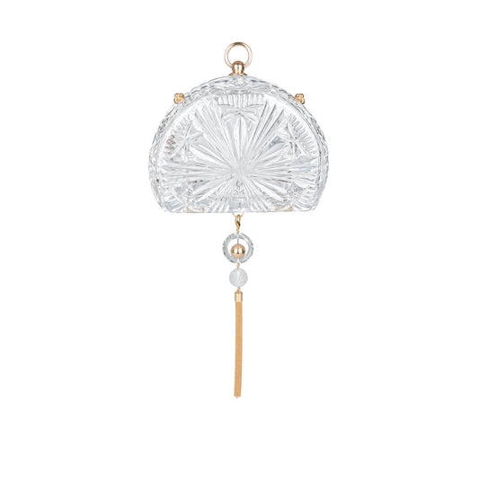 RESTOCKED Sunburst Fan Clutch Vintage Clear