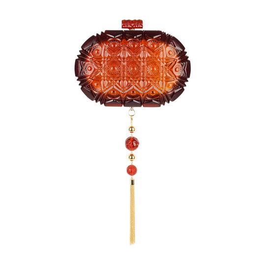 Edged Oval Clutch Amber