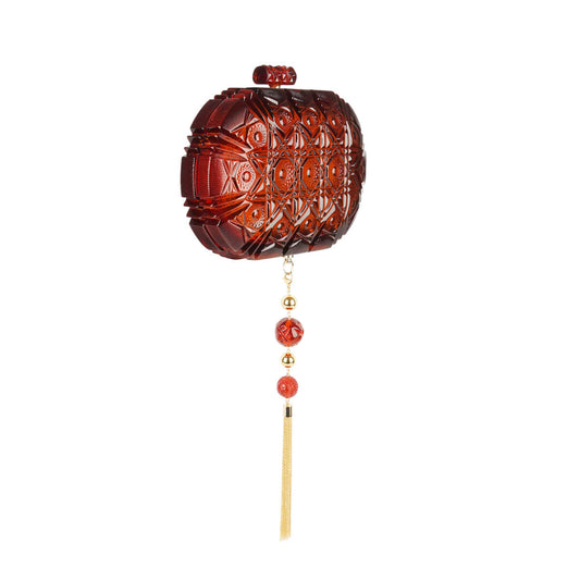 Edged Oval Clutch Amber