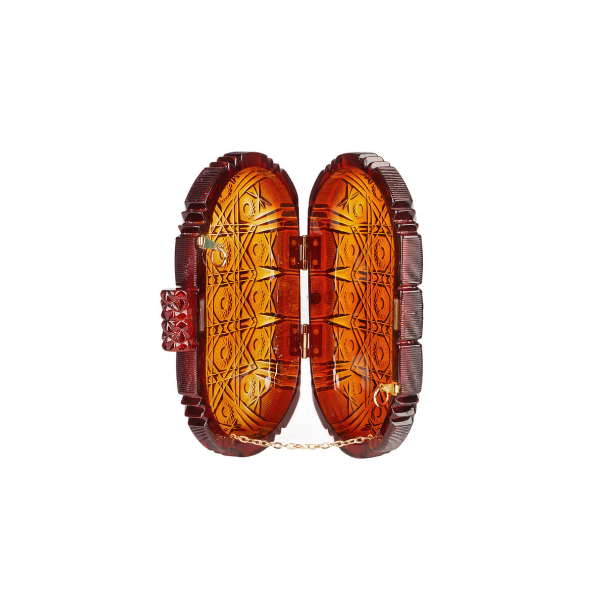 Edged Oval Clutch Amber