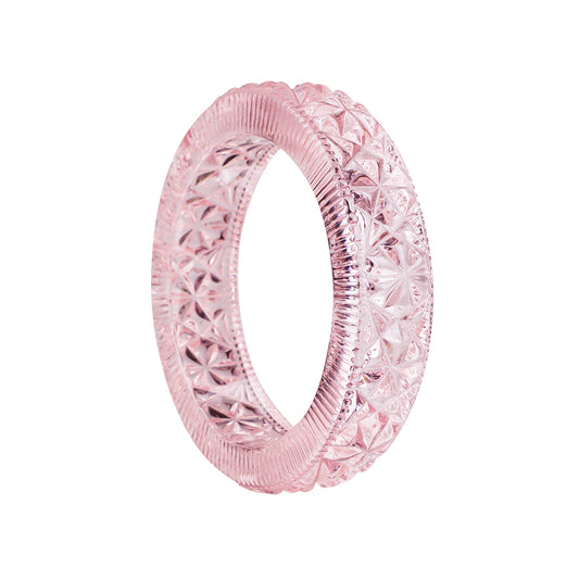Hand Carved Faceted Bangle Rosé