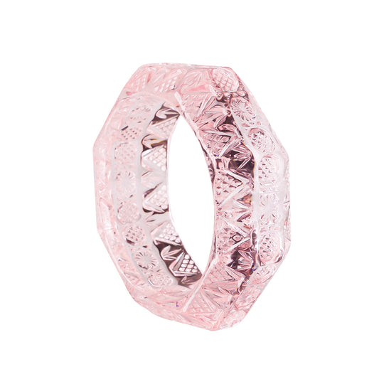 Etched Octagon Bangle Rosé