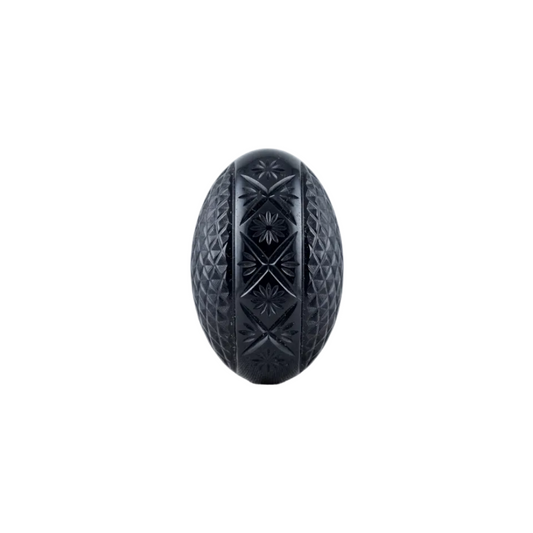 Etched Oval Ring Black