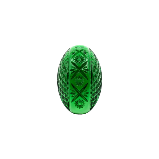 Etched Oval Ring Emerald Green