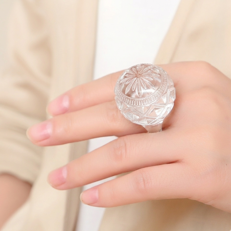 Large Dome Ring Vintage Clear