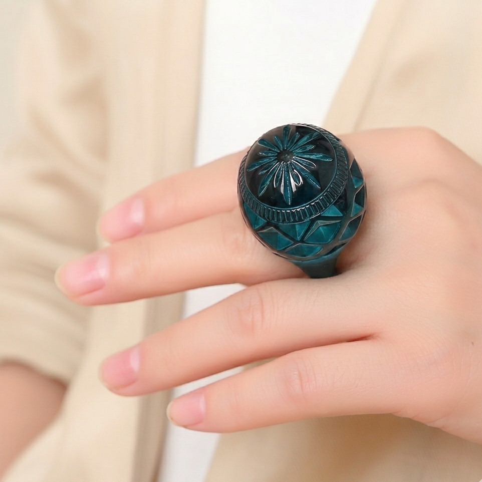 Large Dome Ring Indigo