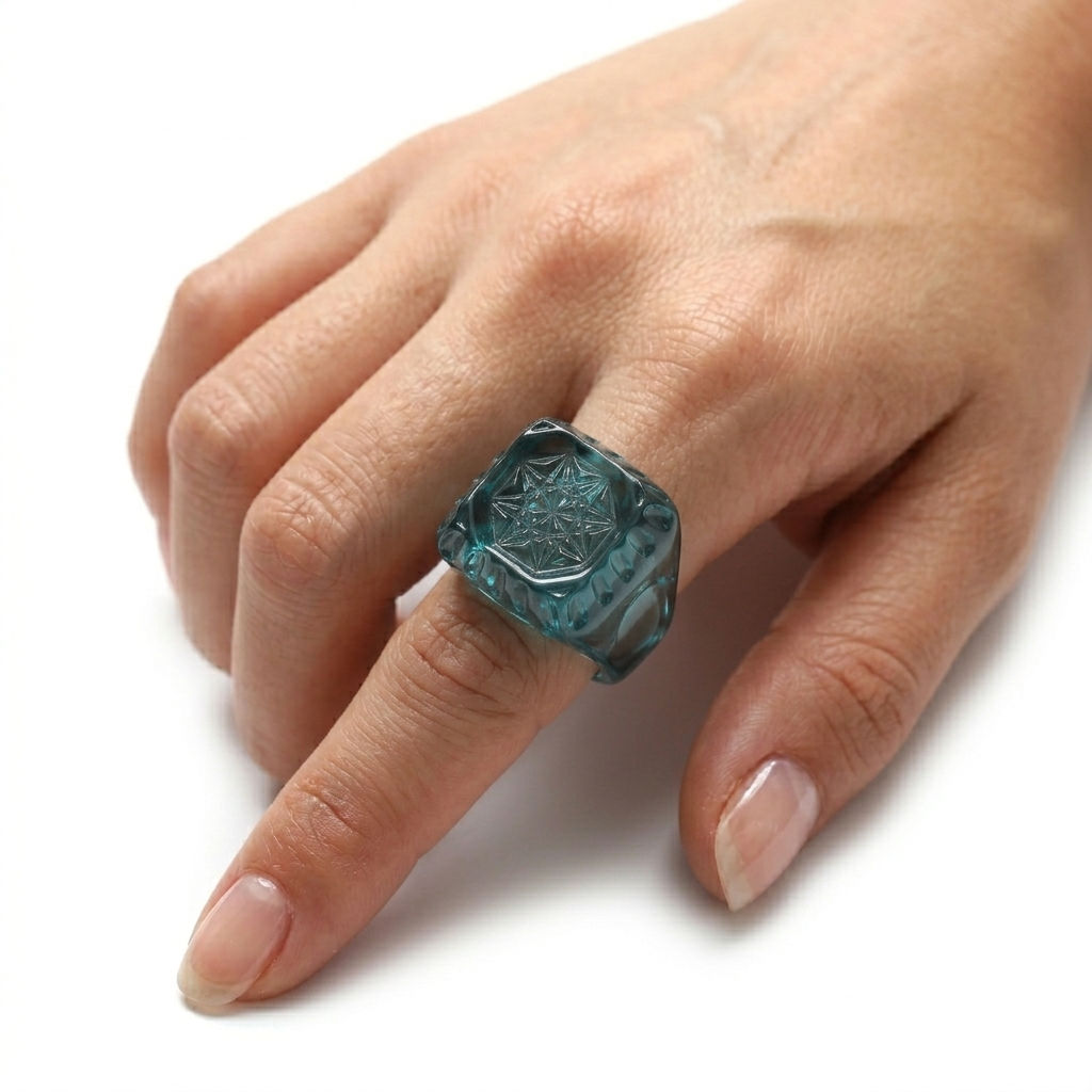 Etched Square Ring Indigo