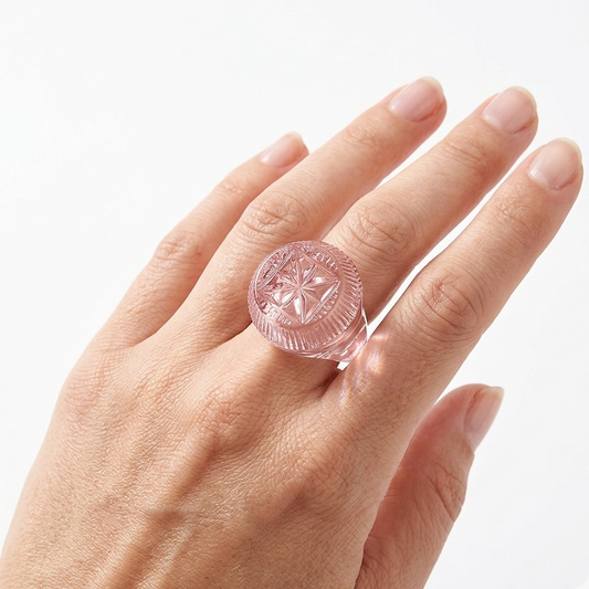 Hand Carved Bottlestop Ring Rosé