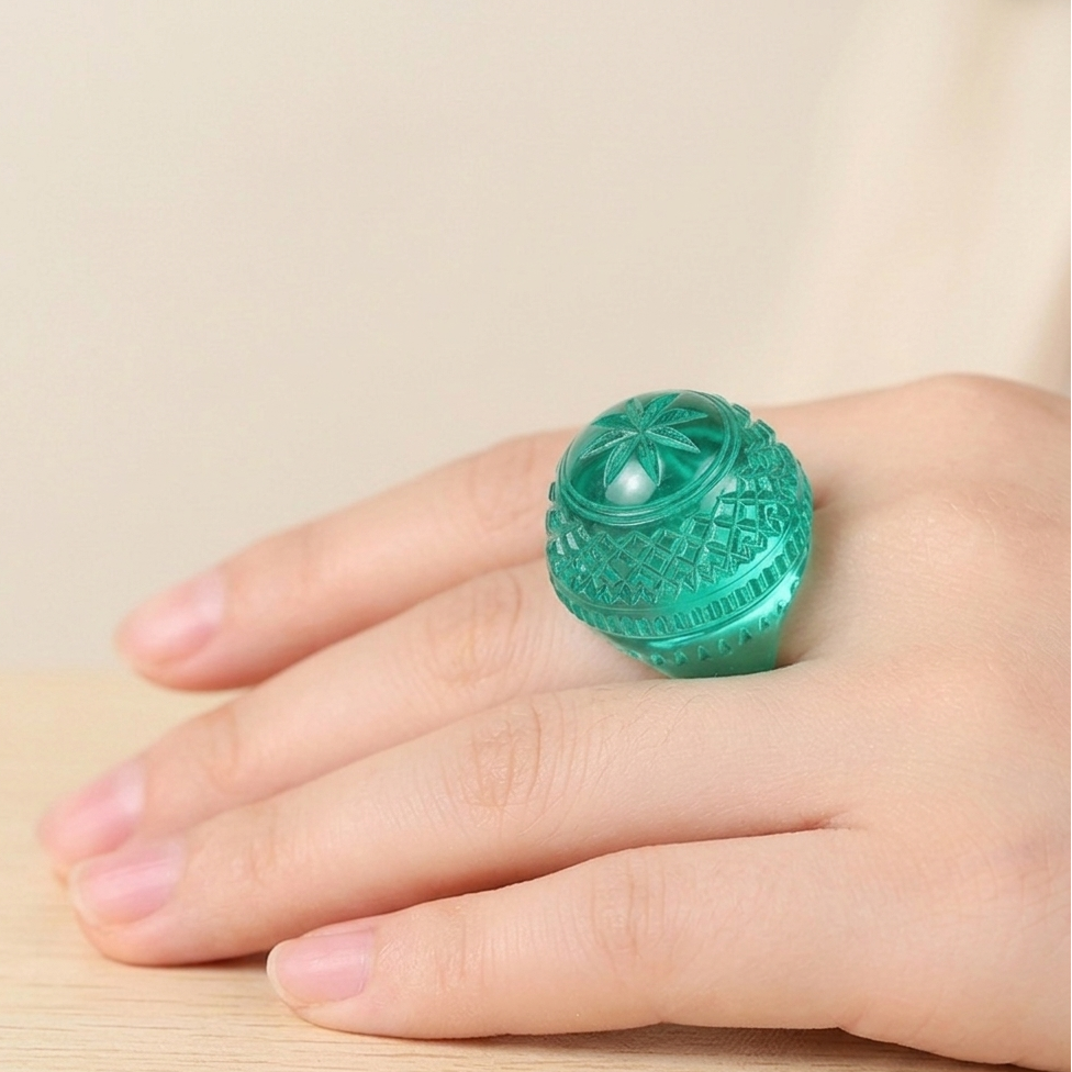 Etched Dome Ring Turquoise