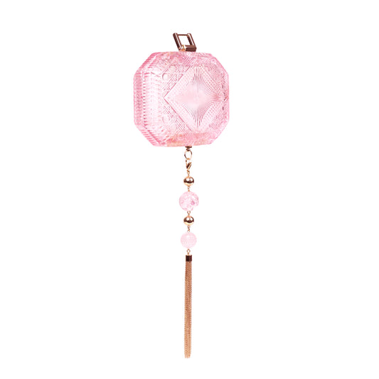 Hand Carved Octagon Clutch Rosé