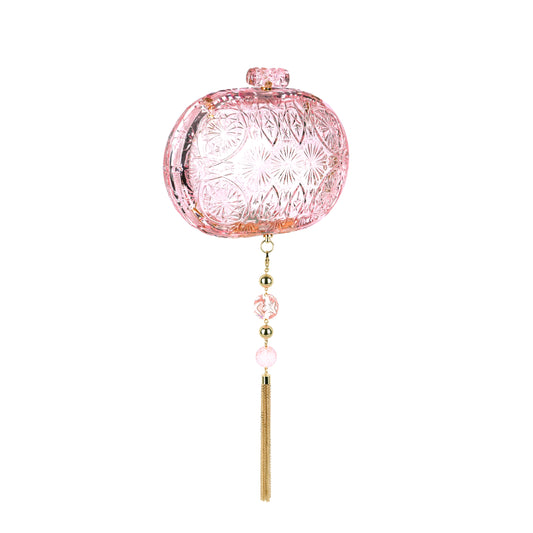 Hard Carved Oval Clutch Rosé