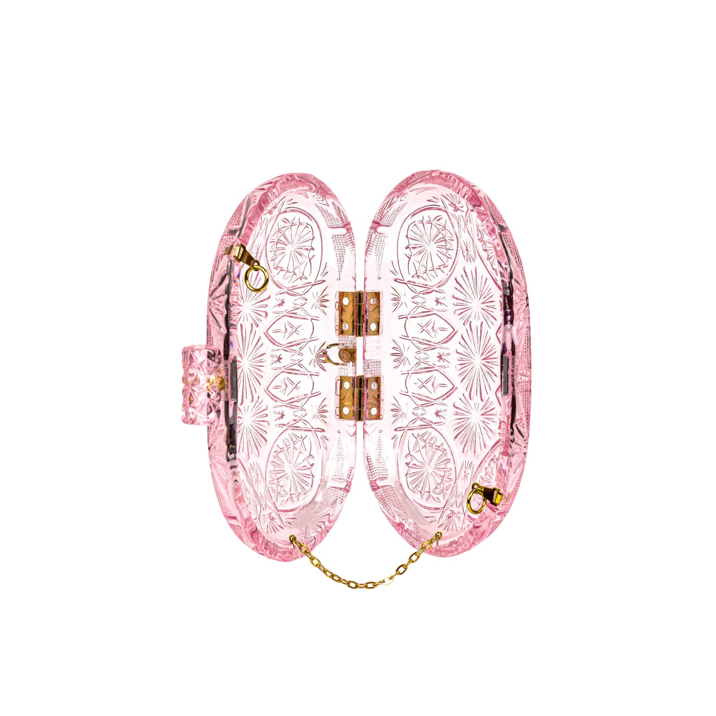 Hard Carved Oval Clutch Rosé