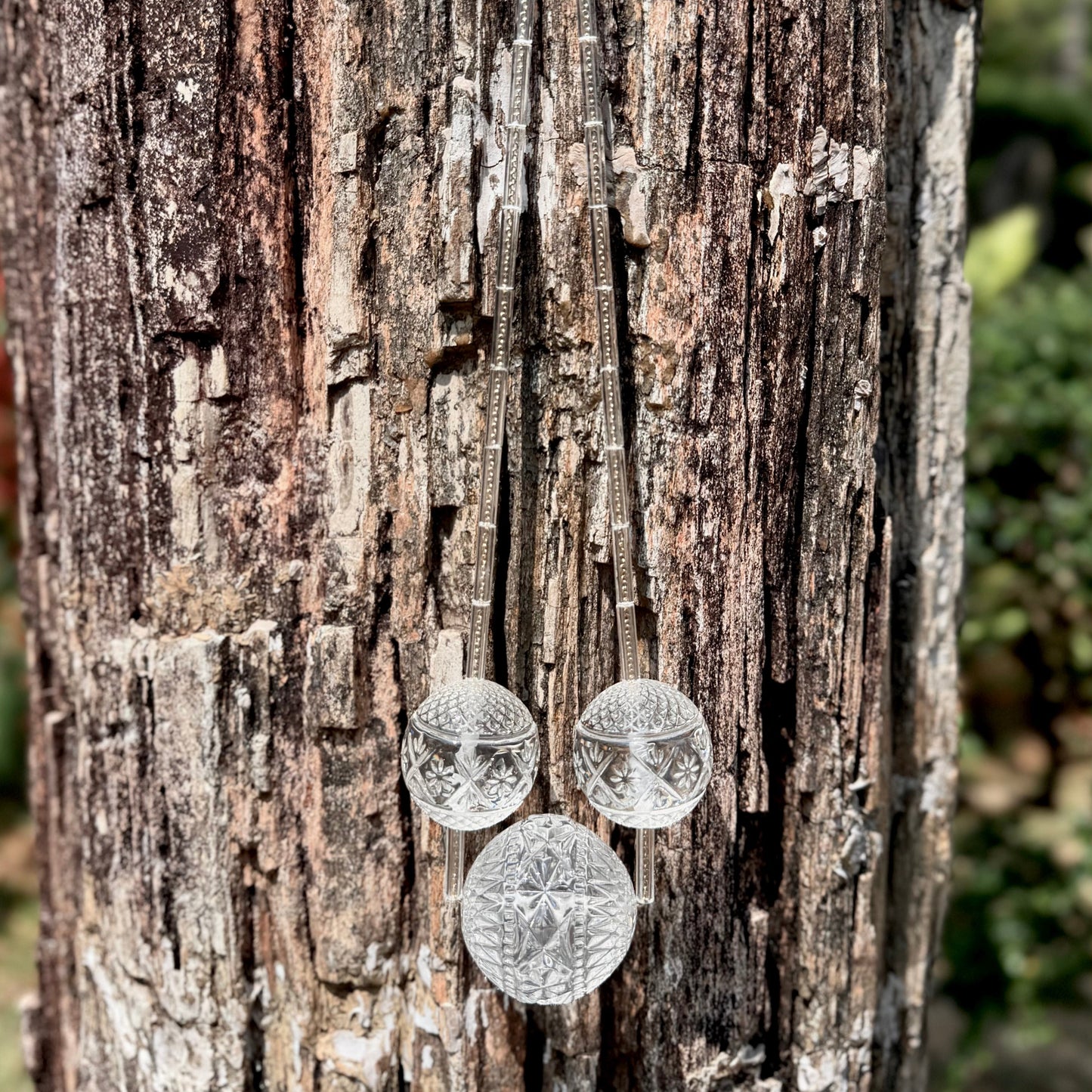 BESTSELLER Triple Sphere Necklace Vintage Clear