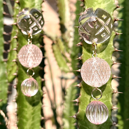 Etched Drip Stud Earrings Rosé