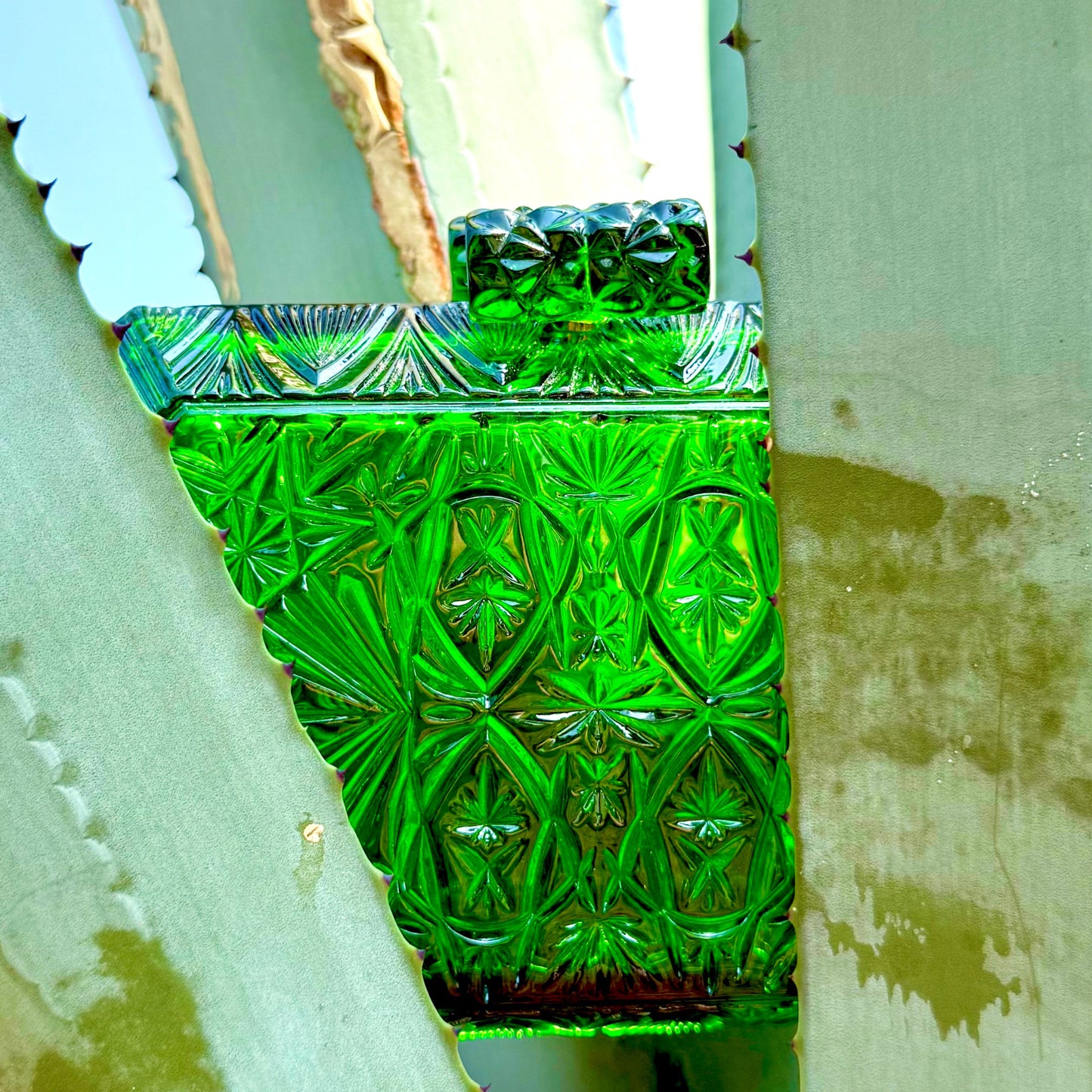 Wide Octagon Clutch Emerald Green