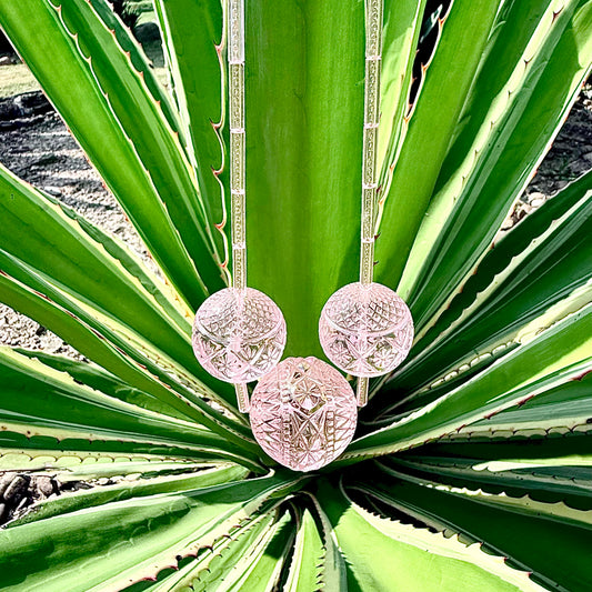 Triple Sphere Necklace Rosé