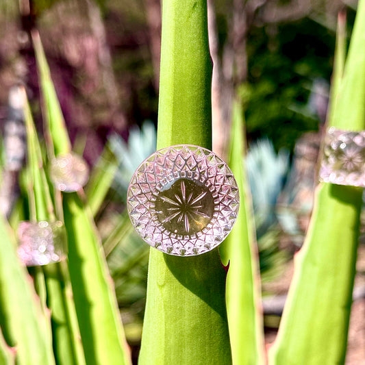 Hand Carved Circle Ring Rosé