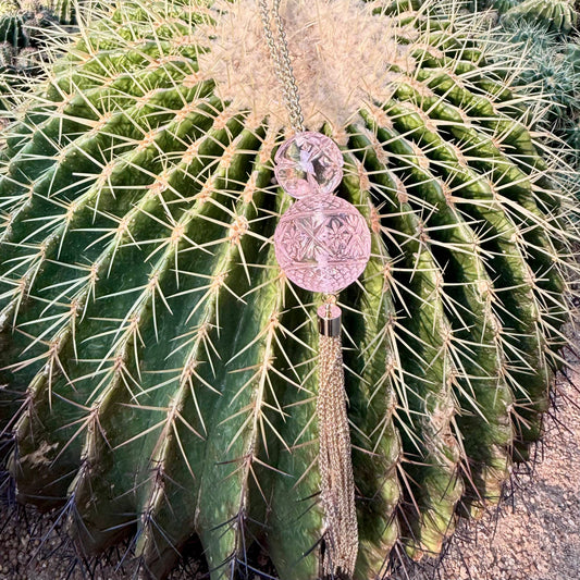 BESTSELLER Dual Ball Long Tassel Necklace Rosé