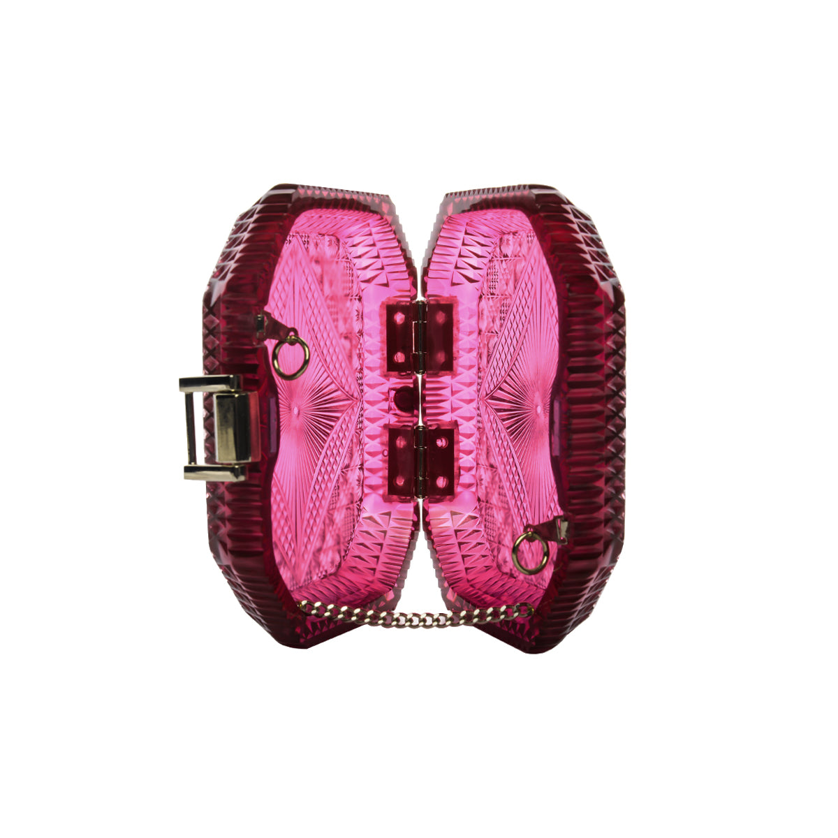 Hand Carved Octagon Clutch Deep Purple