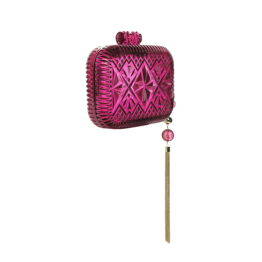 Hand Carved Clutch Deep Purple