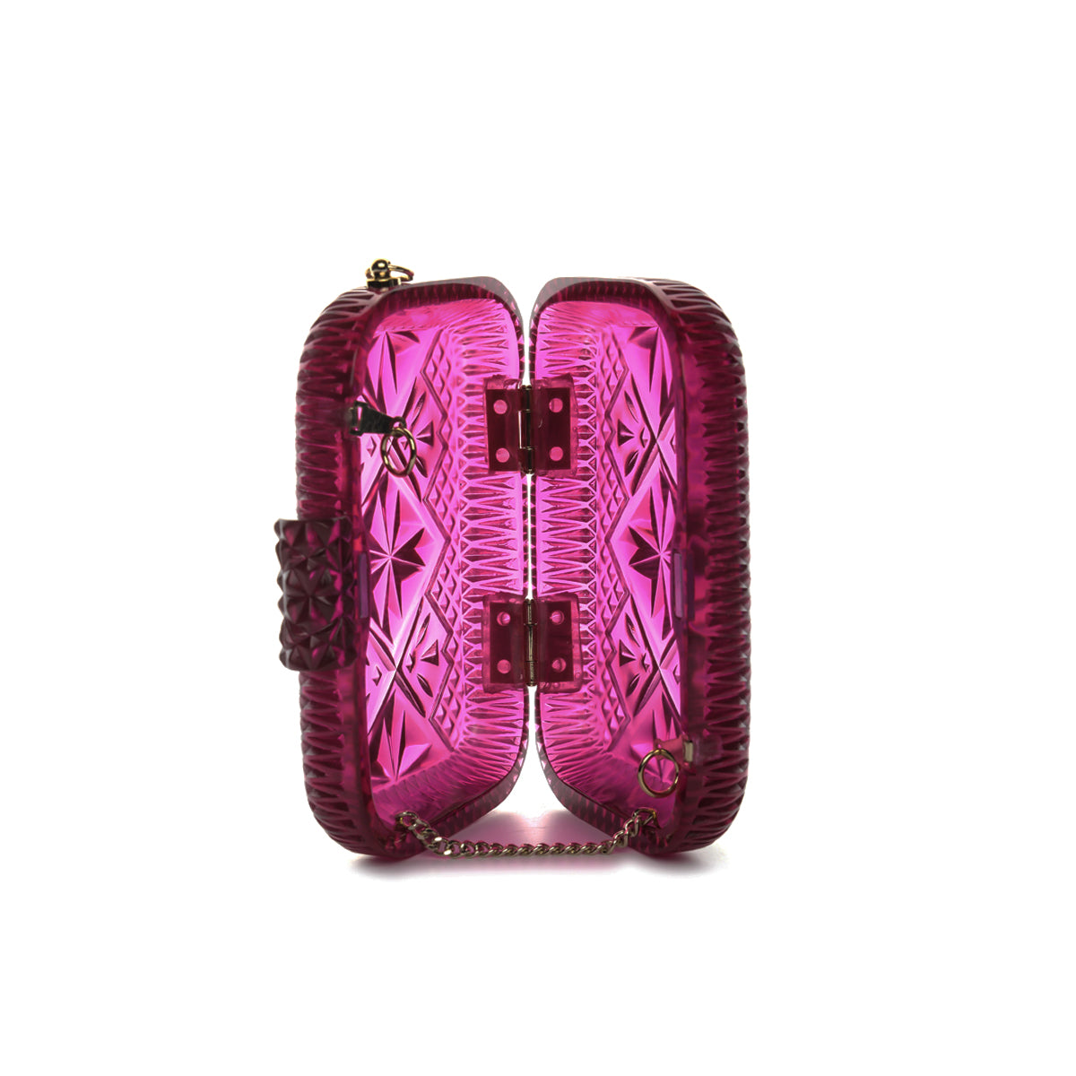 Hand Carved Clutch Deep Purple
