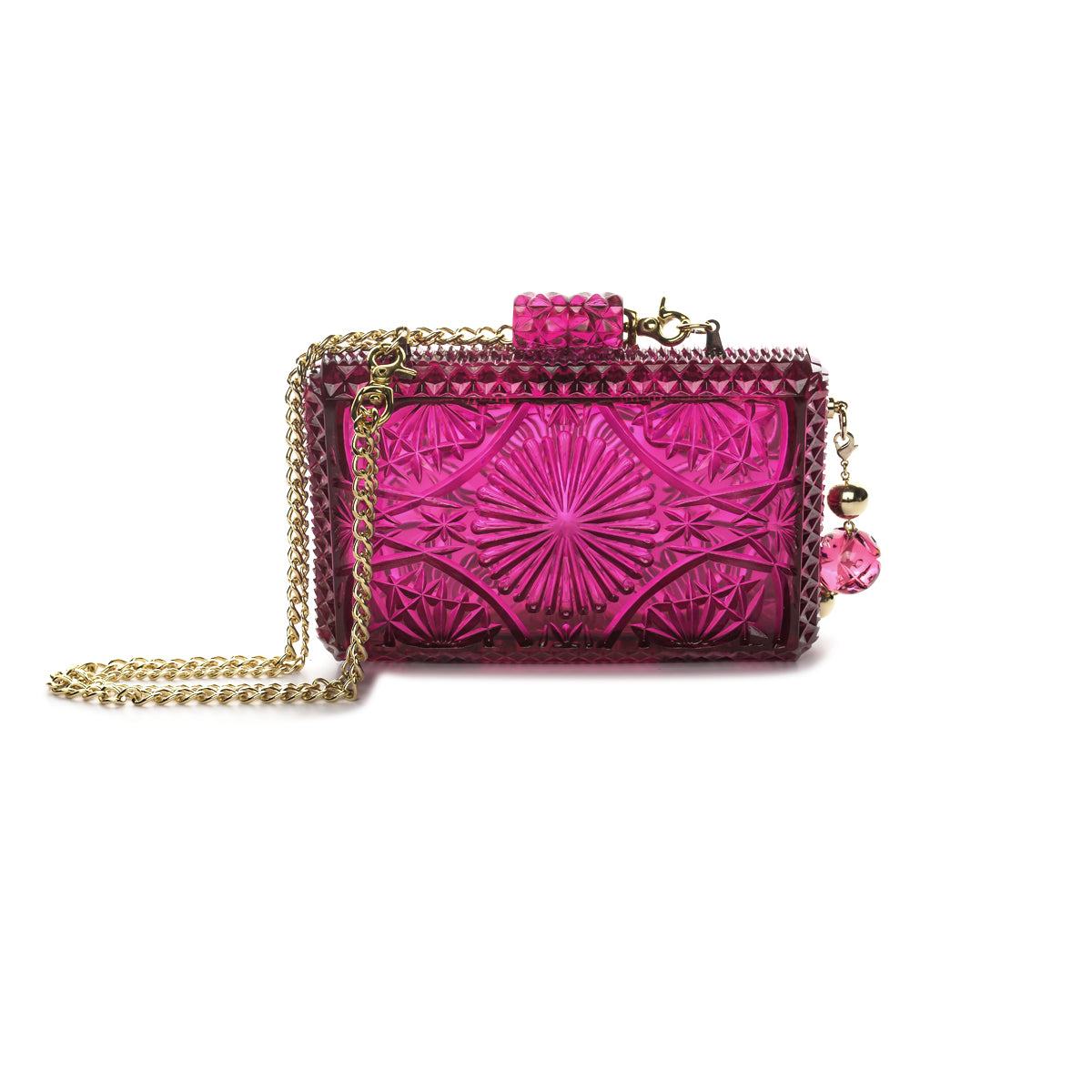 Hand Carved Rectangle Clutch Deep Purple