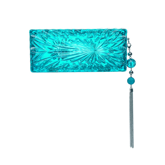 Long Rectangle Clutch Aqua