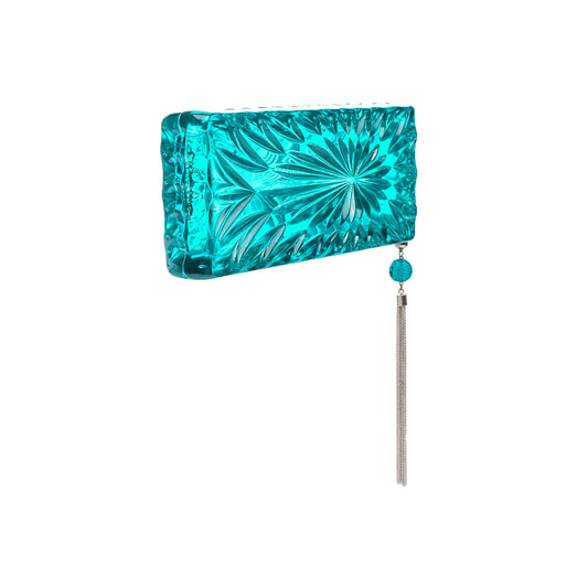 Long Rectangle Clutch Aqua