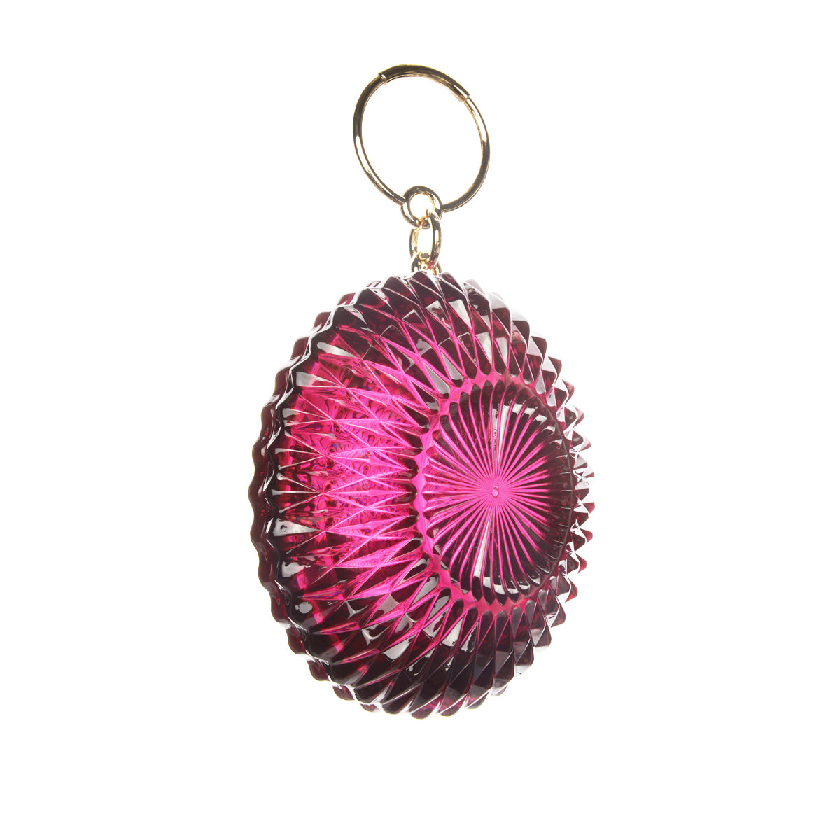 Hand Carved Large Circle Clutch Deep Purple