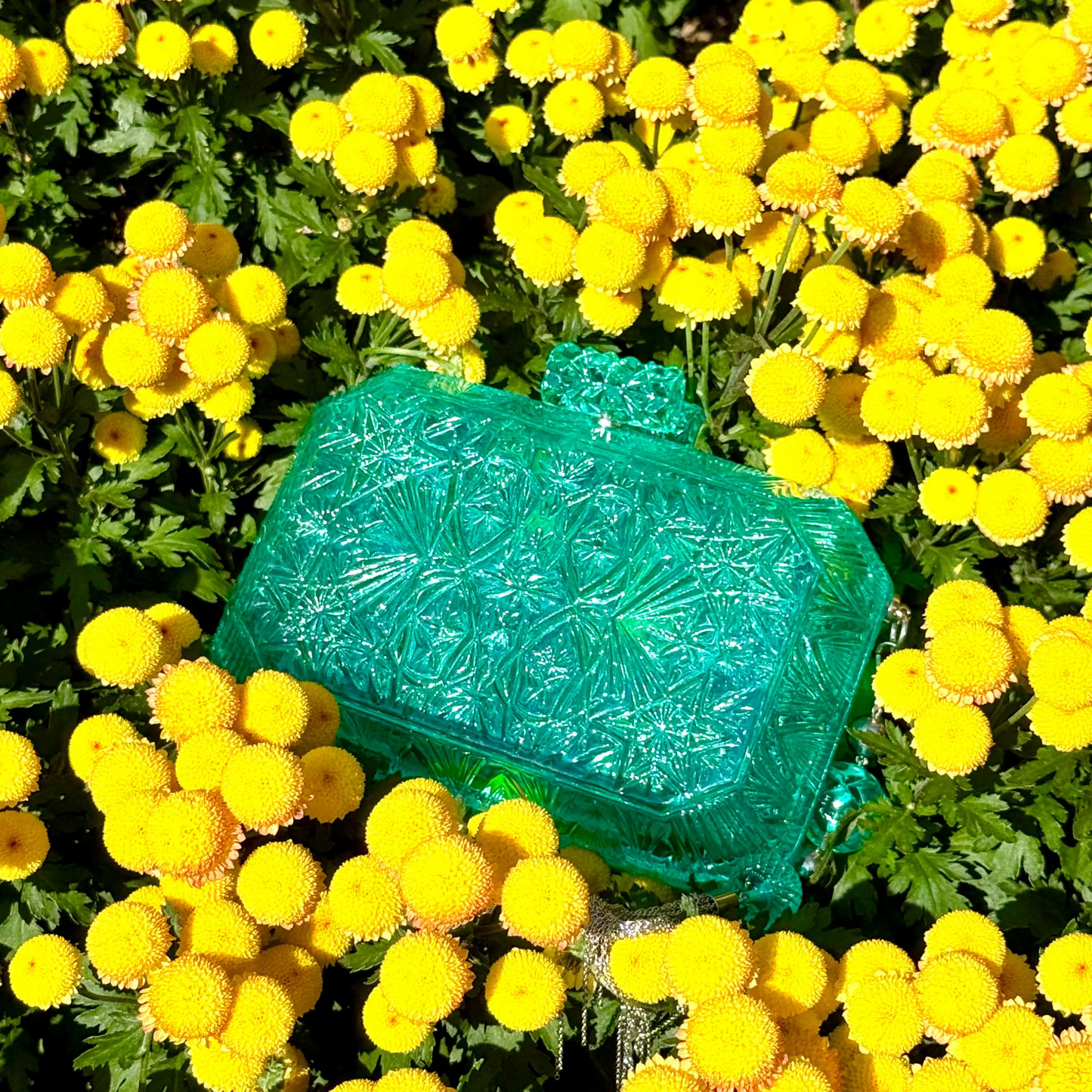 Wide Octagon Clutch Aqua