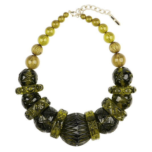 Statement Collar Necklace Olive