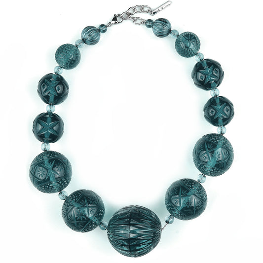 Statement Sphere Necklace Indigo